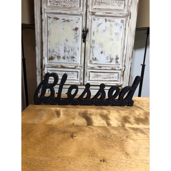 Wooden Blessed Sign, Blessed Tabletop Decor, Home Decor - Picture 3 of 4